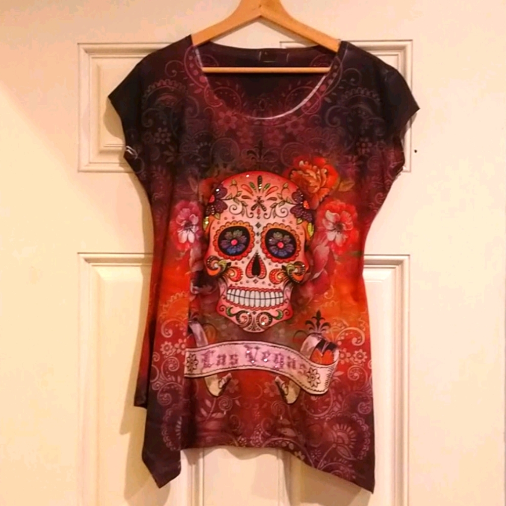 Sweet Gisele NY Sugar Skull LAS VEGAS T-shirt